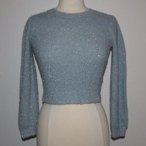 Sparkly blue long sleeve sweater